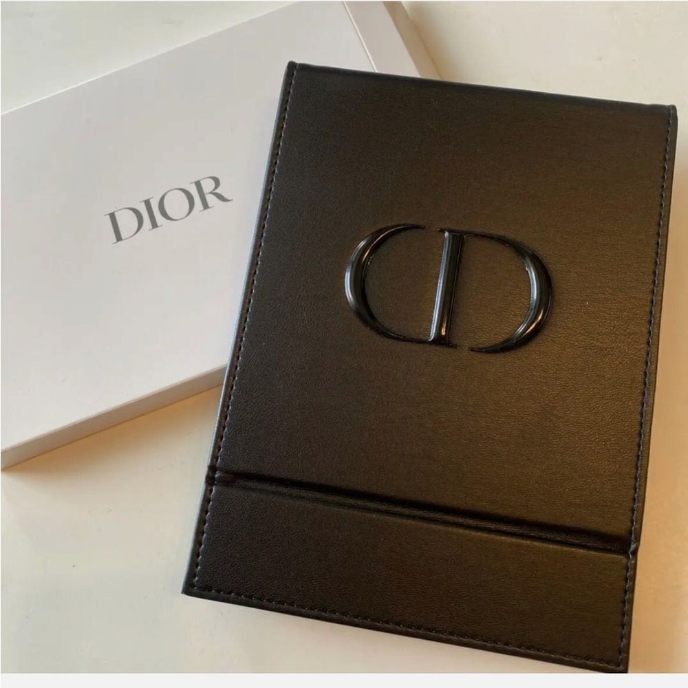 Dior Black Leather Card Case with CD Logo